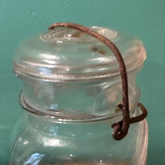 2 Ball Ideal Canning Glass Jars with Wire Bale Round No 10 & Square No 8 - Picture 9 of 16